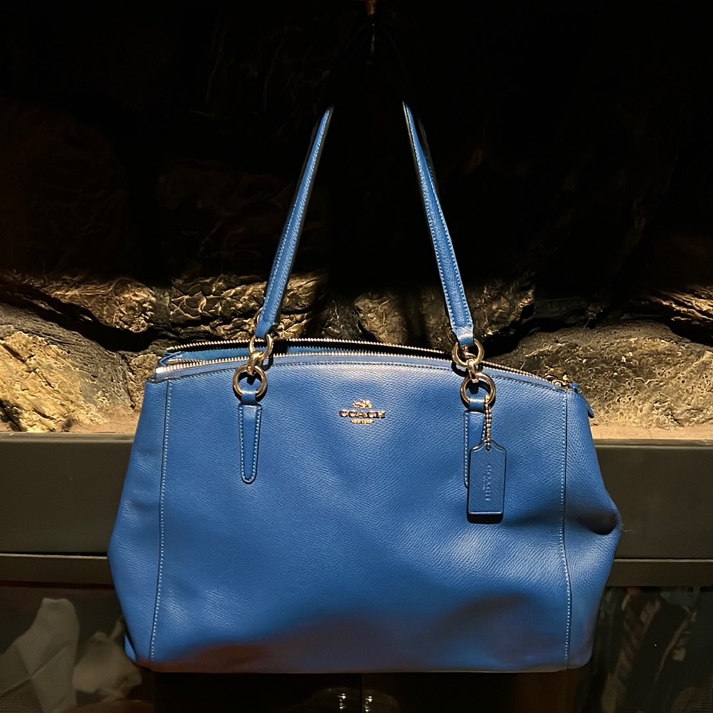 Coach Large Christie Leather Handbag w/Adjustable Strap & 4 Compartments